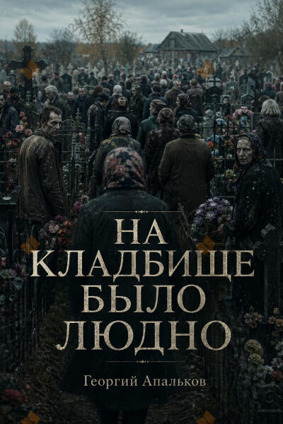 На кладбище было людно